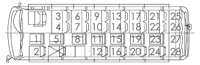 28人乗り：座席配置図