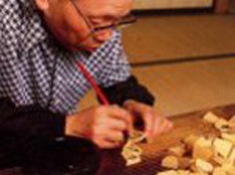 将棋駒づくり実演